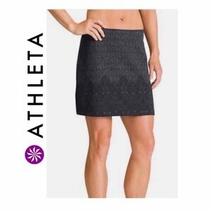 Athleta Tech Charcoal Monarch Mini Skirt Fleece Sz L Athleisure Whimsigoth Core